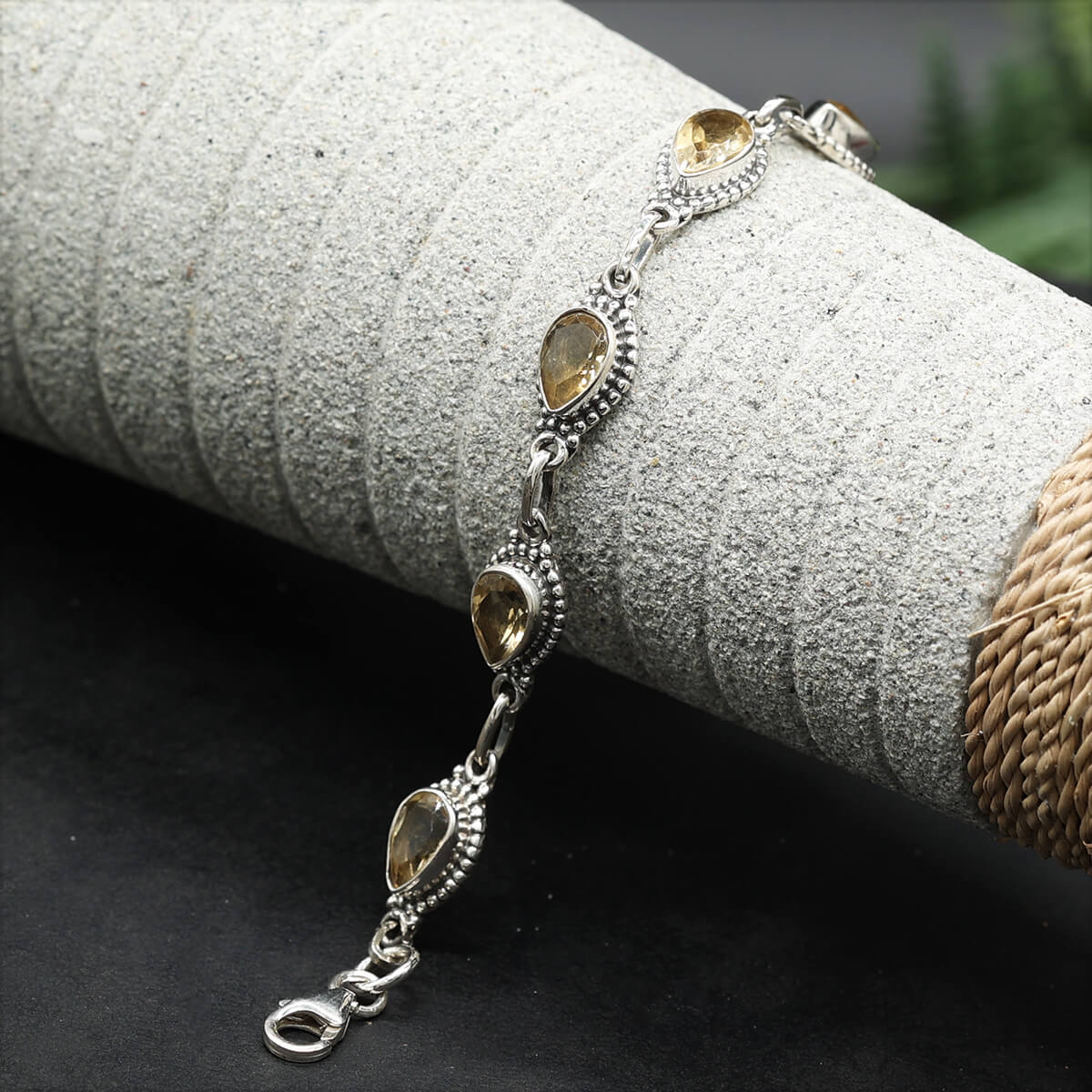 Armband Damen Silber mit Citrin facettiert Schmuck Armschmuck
