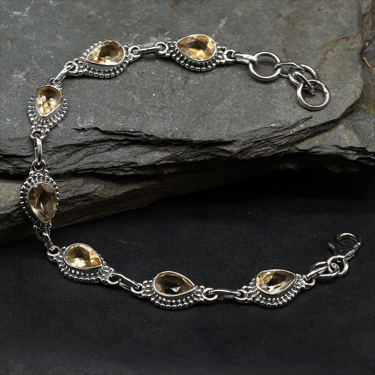 Armband Damen Silber mit Citrin facettiert Schmuck Armschmuck