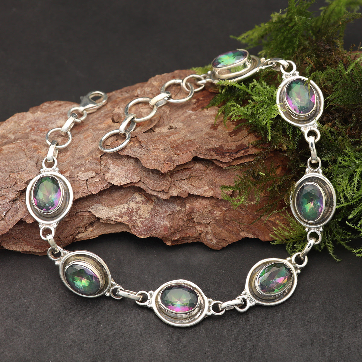 Damen Magic Quarz Armband Edelstein Damen Armschmuck 925 Silber