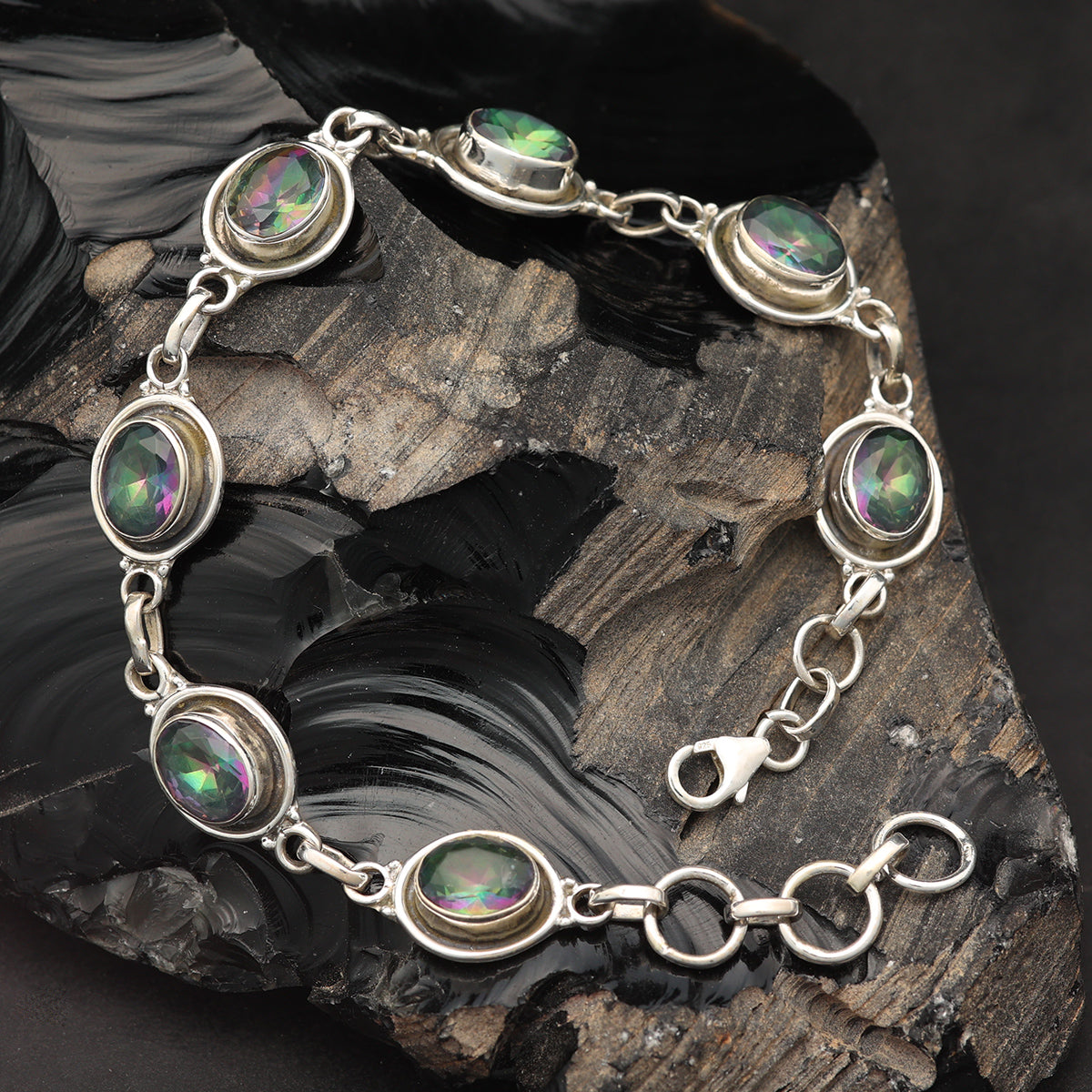 Damen Magic Quarz Armband Edelstein Damen Armschmuck 925 Silber