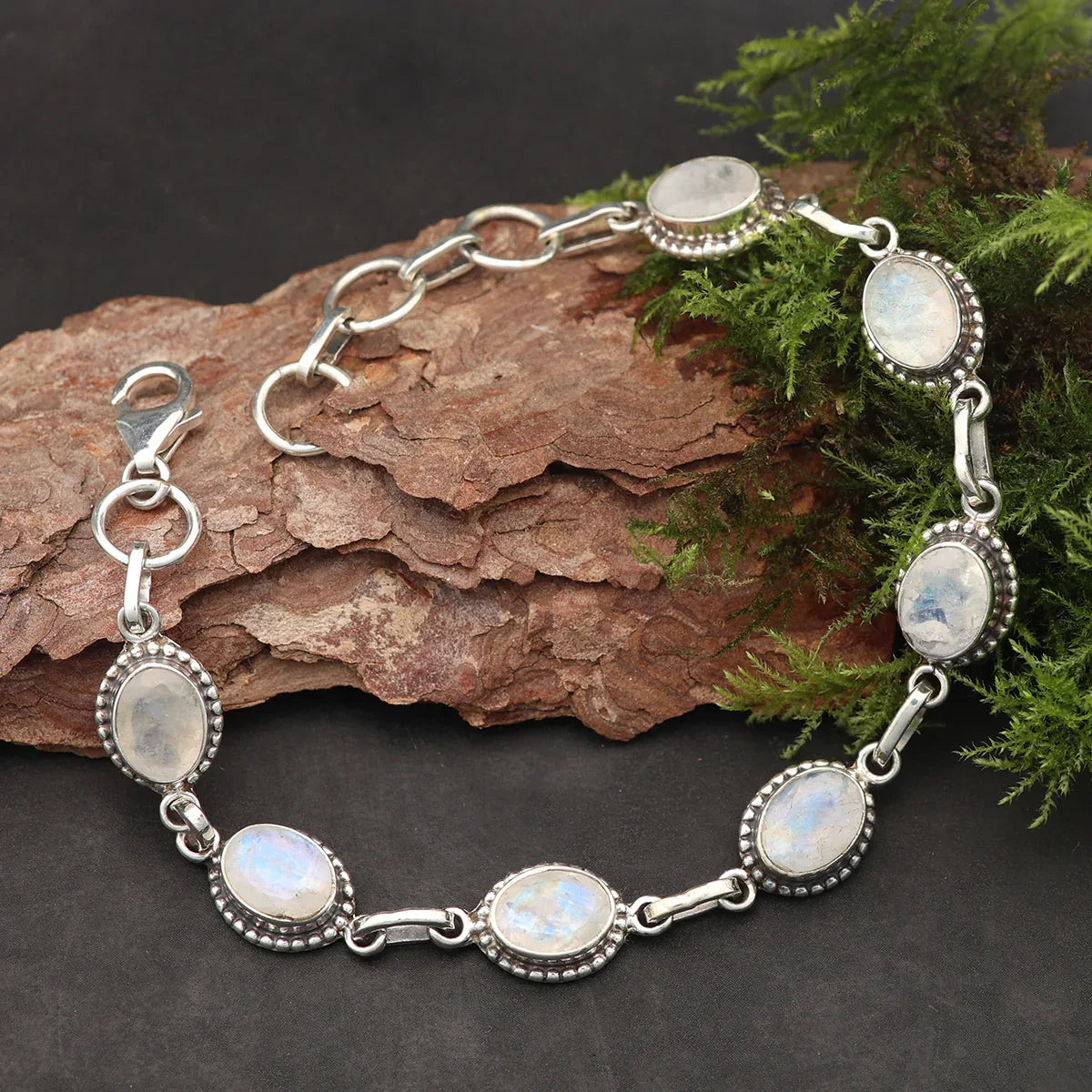 Mondstein Damen Armschmuck 925 Silber mit Edelstein