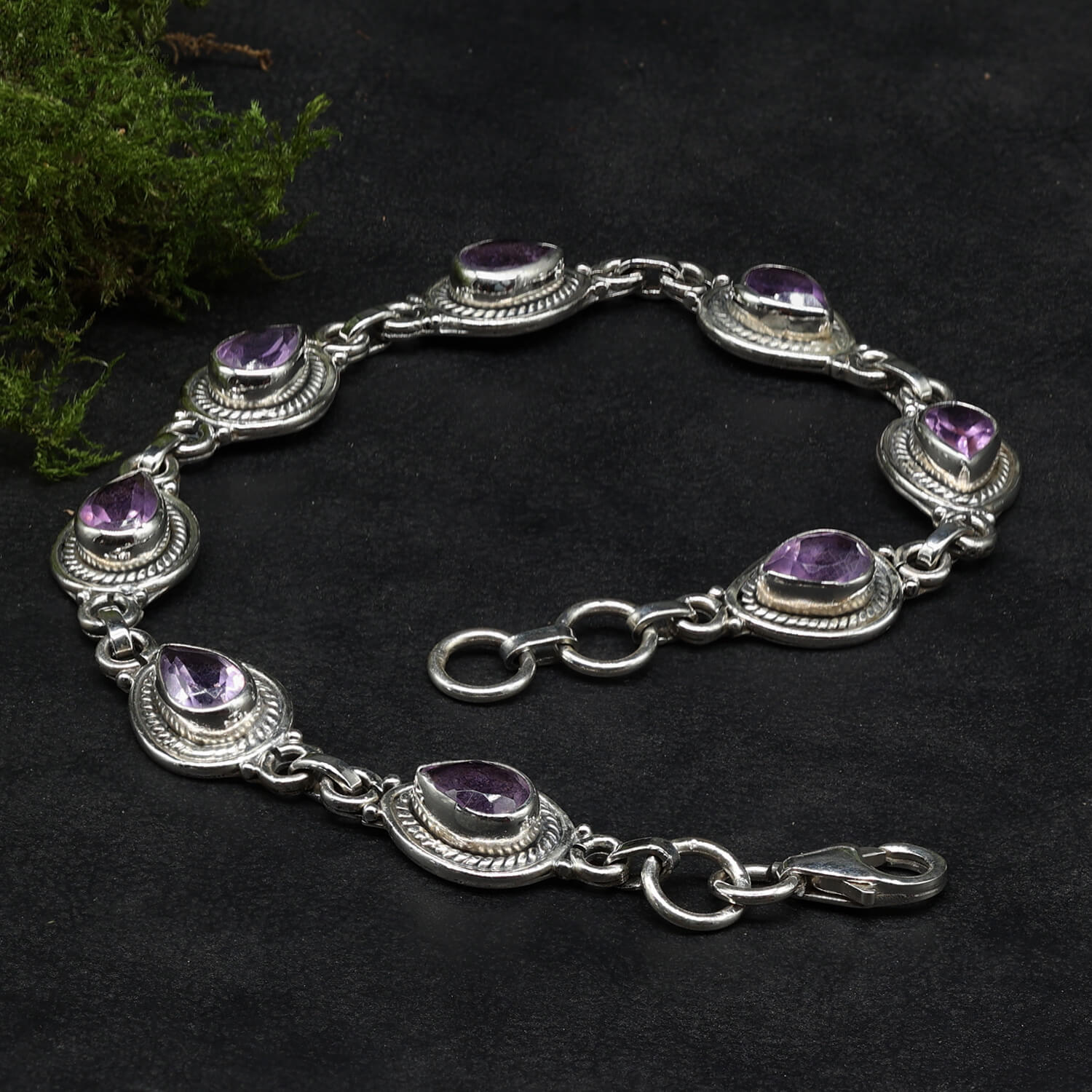 Amethyst Edelstein Armband Silber 