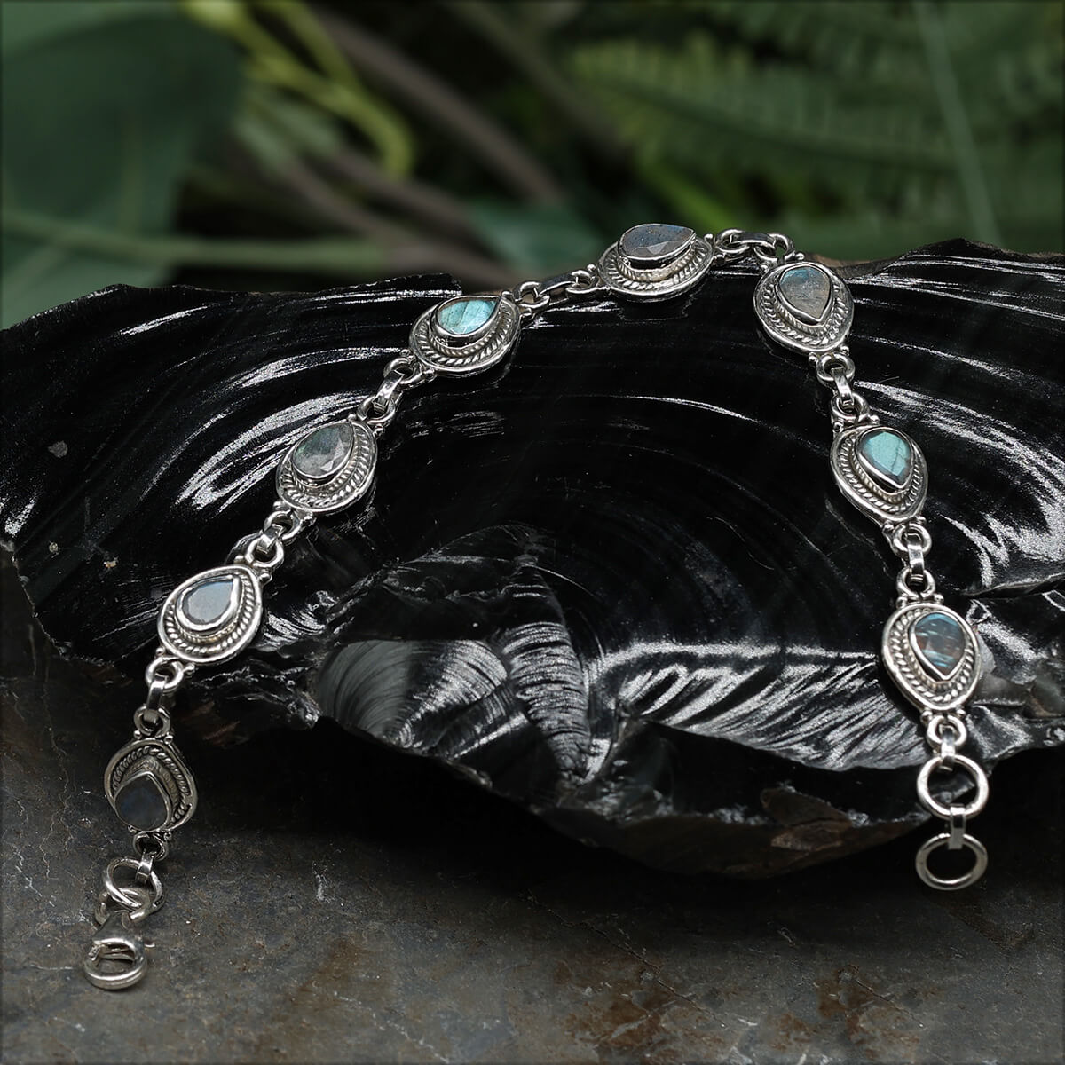 Armband 925 Silber Labradorit Edelstein Schmuck Armschmuck
