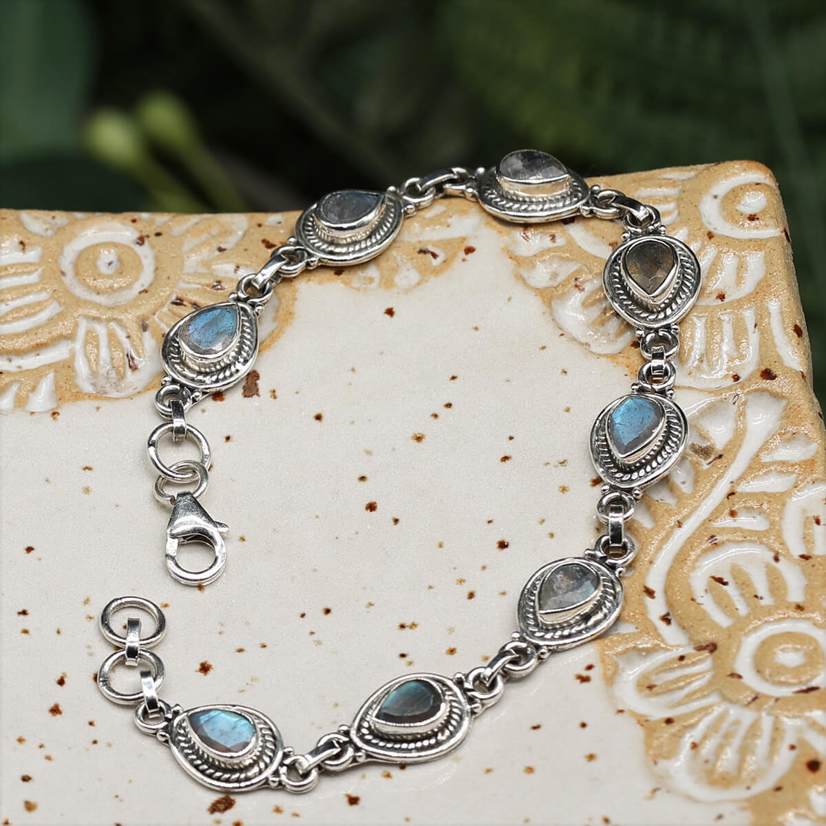 Armband 925 Silber Labradorit Edelstein Schmuck Armschmuck
