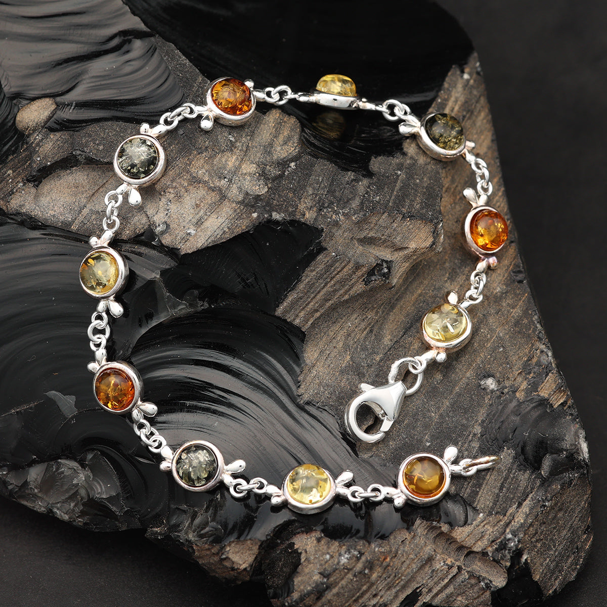 Bernstein Armschmuck Damen Armband 925 Silber diverse Farbtöne