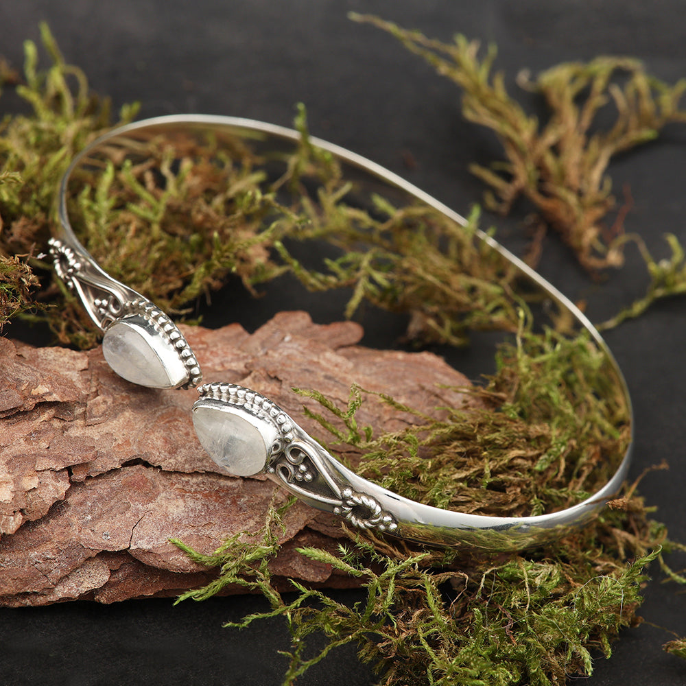 Mondstein Edelstein Armband 925 Sterlingsilber Damen Armschmuck