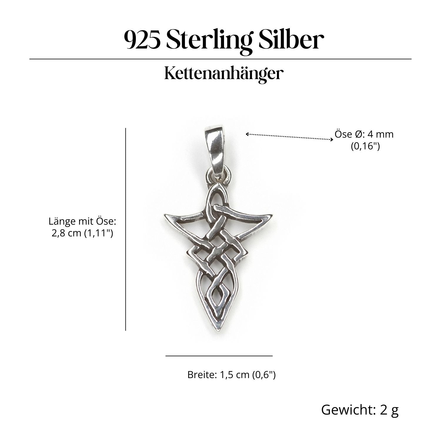 Kelten feiner Silberschmuck Anhänger 925 Silber Amulett