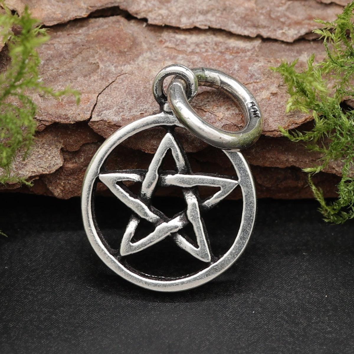 Pentagramm Silber Anhänger zarter Kettenanhänger 925 Sterlingsilber