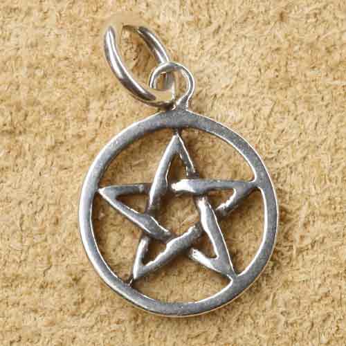 Pentagramm Kettenanhänger Silber Hexenstern