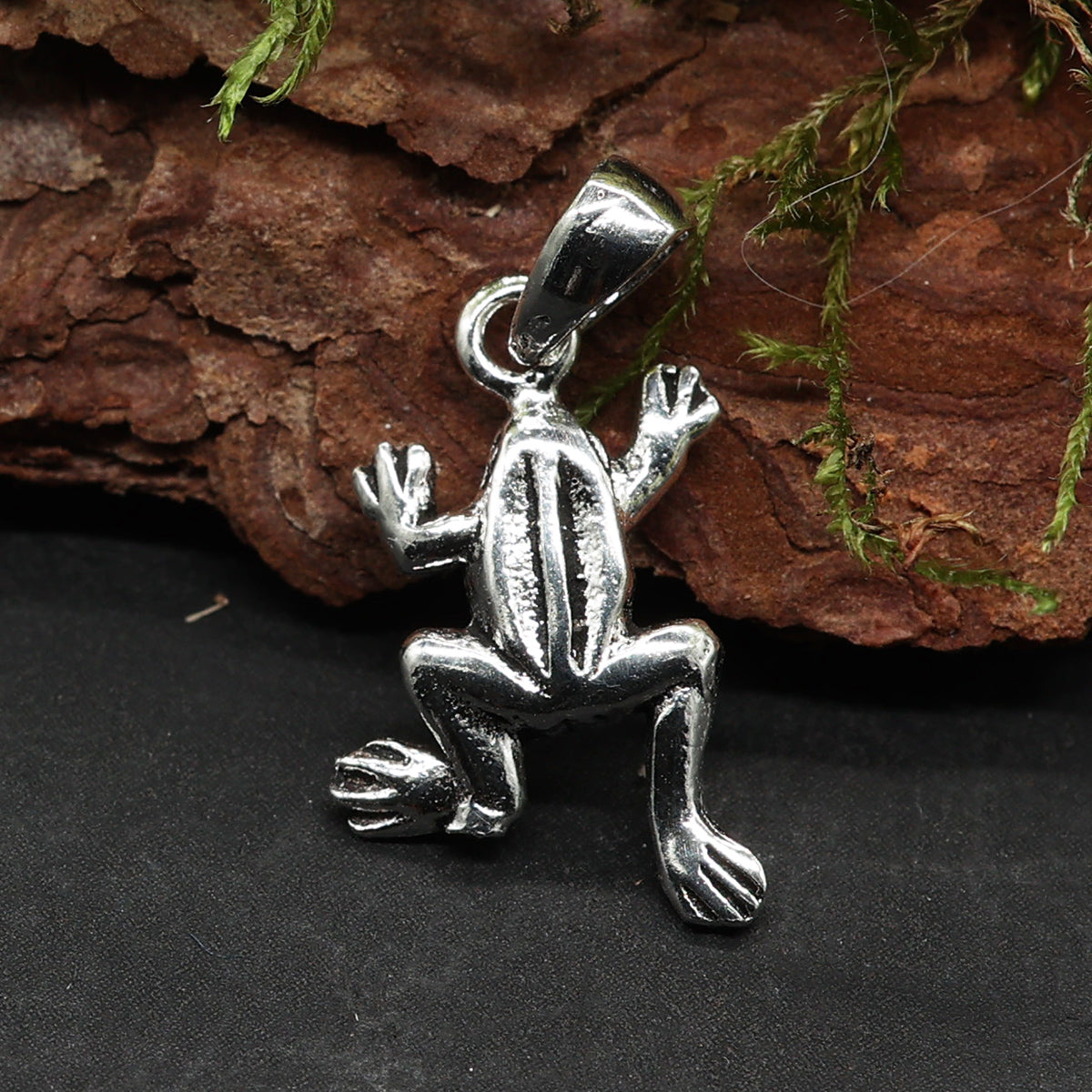Frosch Silber Anhänger zarter Kettenanhänger 925 Sterlingsilber