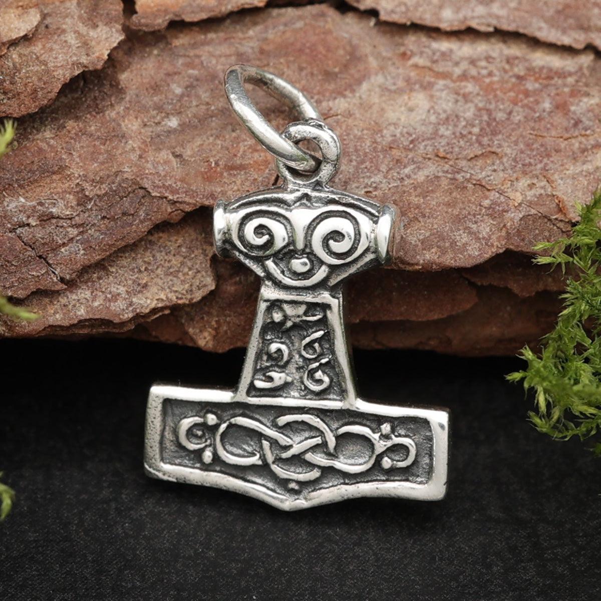 Thorshammer Silber Anhänger zarter Kettenanhänger 925 Sterlingsilber