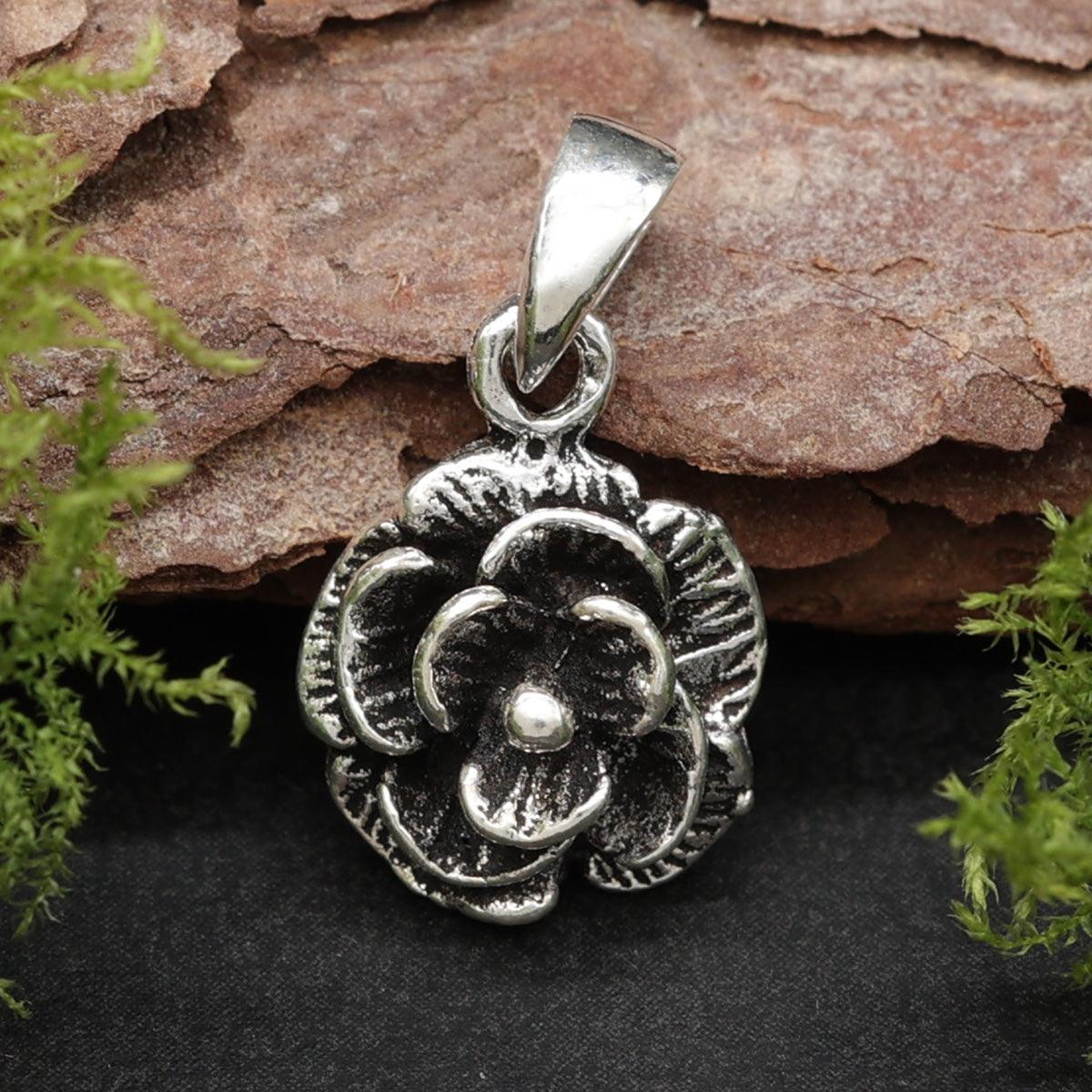 Rose Silber Anhänger zarter Kettenanhänger 925 Sterlingsilber