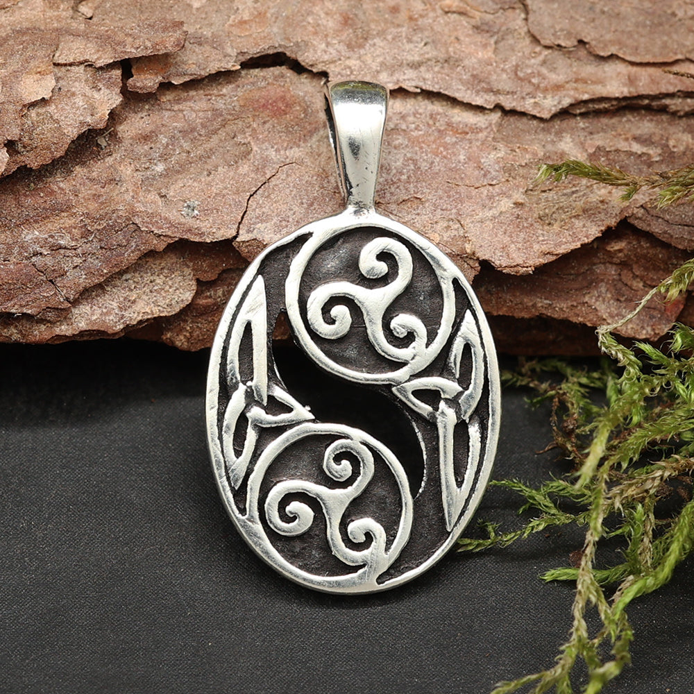 Keltische Triskel Kettenanhänger Silber Schmuck 925