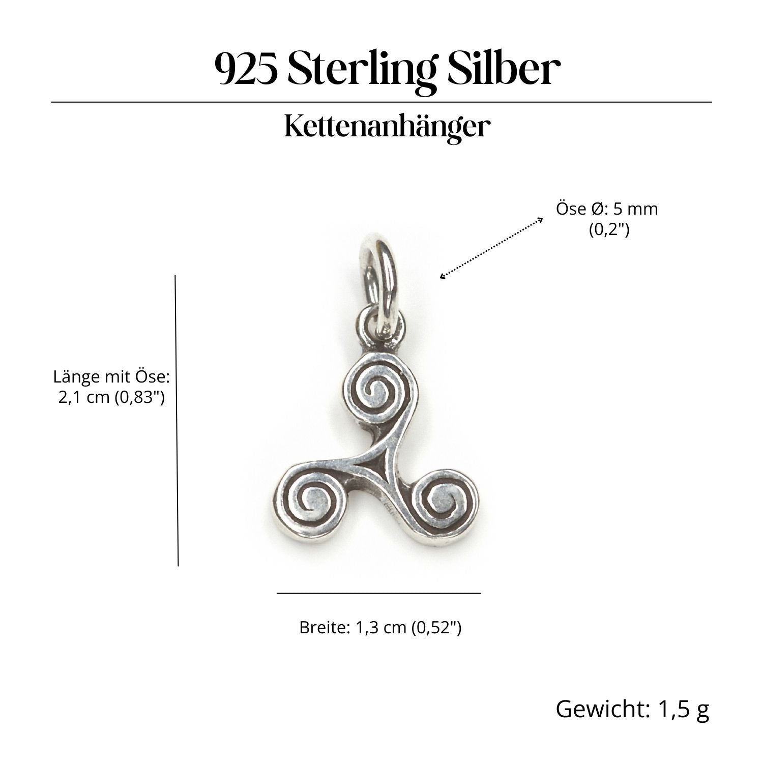 Triskelion Jewelry Triskelion Silver Pendant Necklace 925 Silver