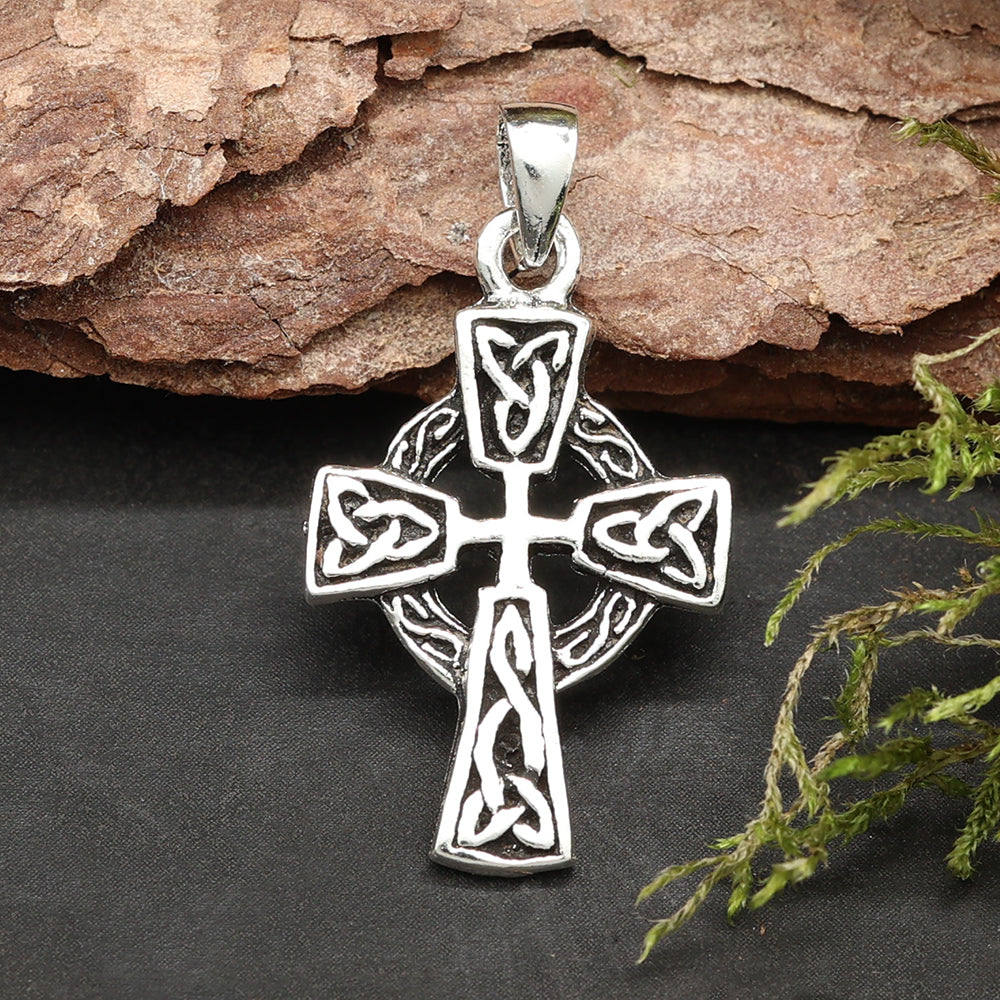 Keltisches kreuz Silberanhänger Kette Schmuck 925