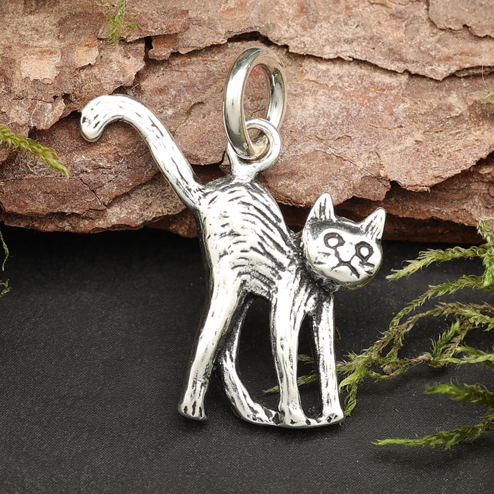 Katze 925 Silber Anhänger Kettenanhänger Schmuck