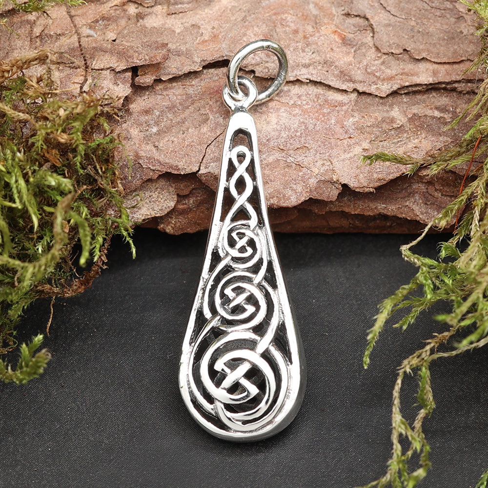 Keltischer Knoten Tropfen Anhänger 925 Silberschmuck Kettenanhänger