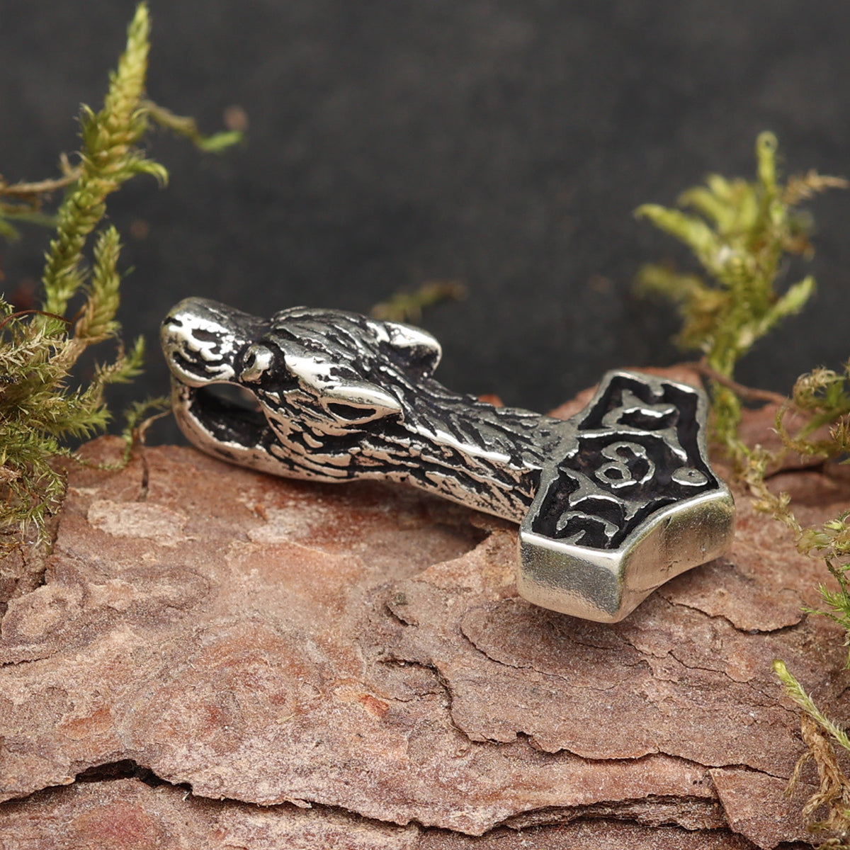 Wolfshammer Wikinger Anhänger 925 Silberschmuck Kettenanhänger