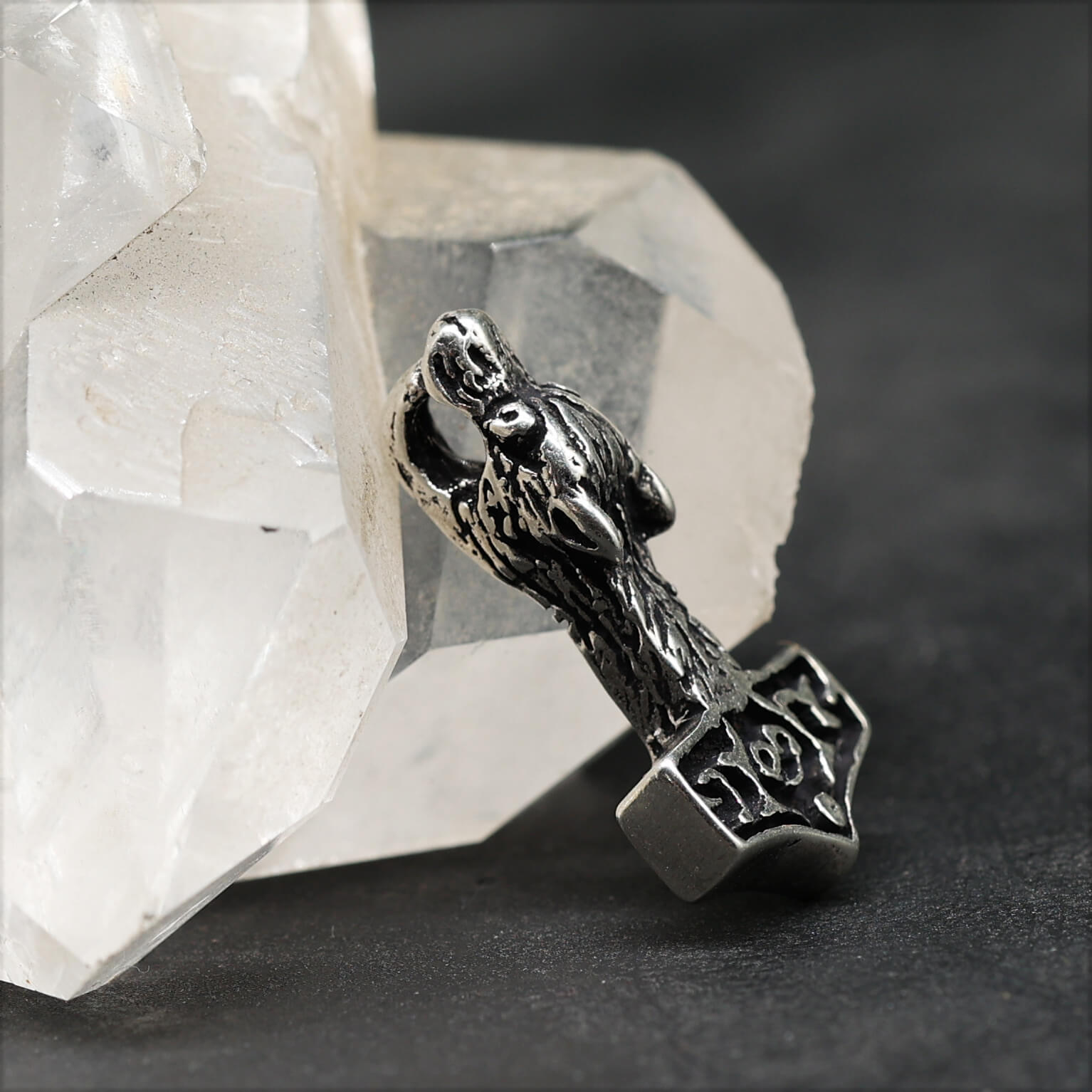 Wikinger Anhänger Wolfshammer Silber Wikingerschmuck