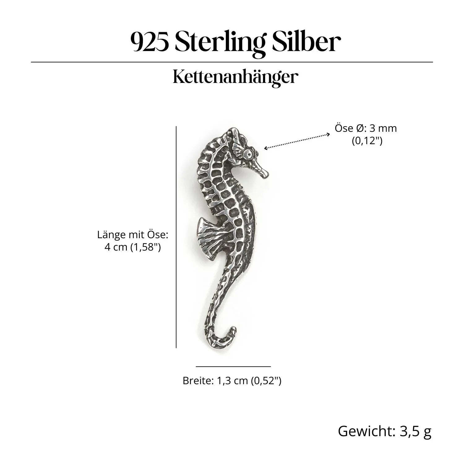 Seepferdchen Schmuck Kettenanhänger 925 Silber