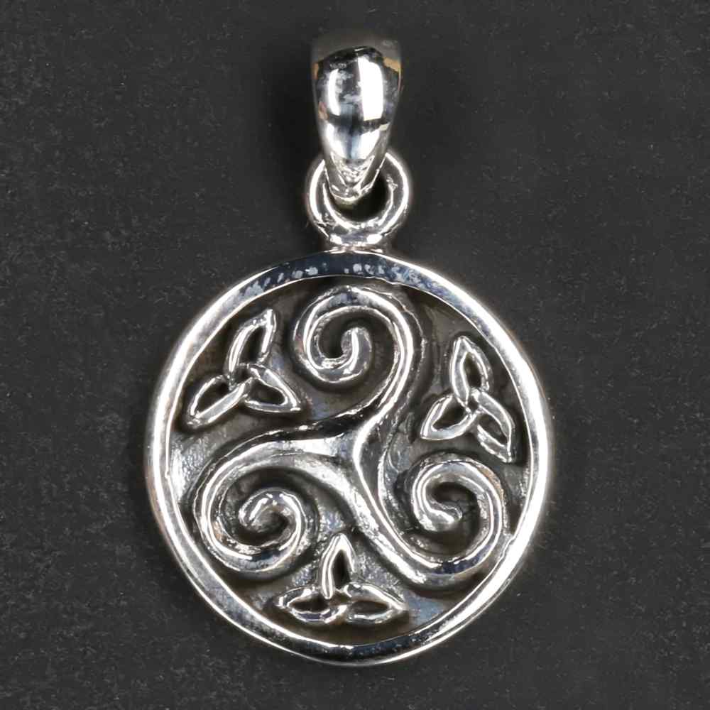 Triskel keltischer Kettenanhänger 925 Silber  feiner Schmuck für eine Silberkette