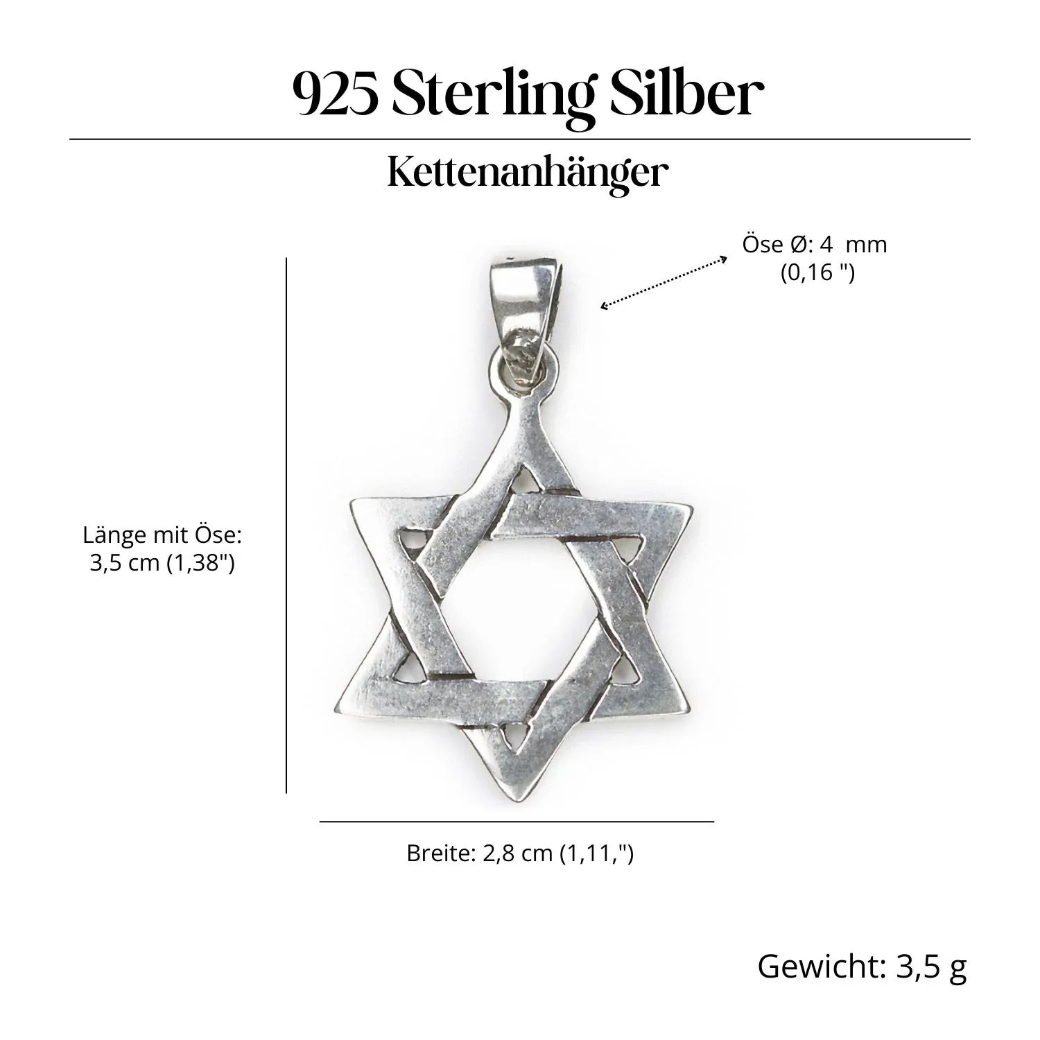 Davidstern Schmuck Kettenanhänger 925 Silberschmuck