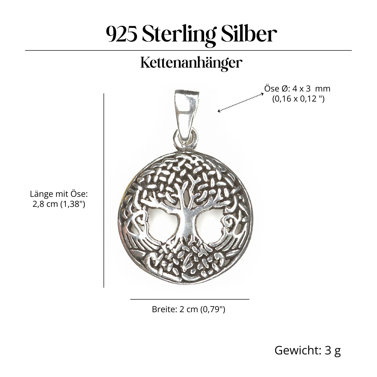 Lebensbaum Schmuck Baum Silberschmuck 925 Kettenanhänger