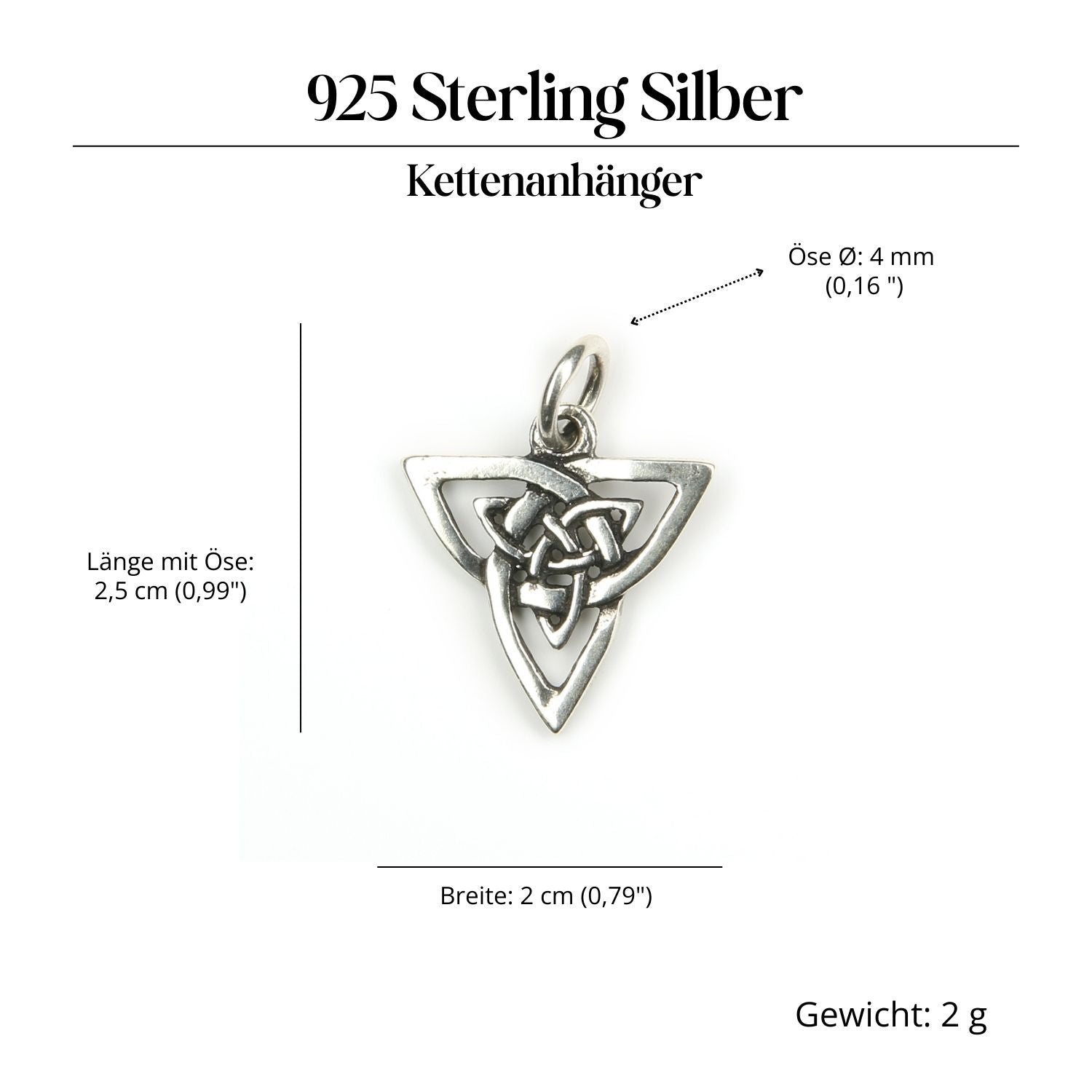 Keltische Drei Schmuck 925 Silberschmuck Anhänger
