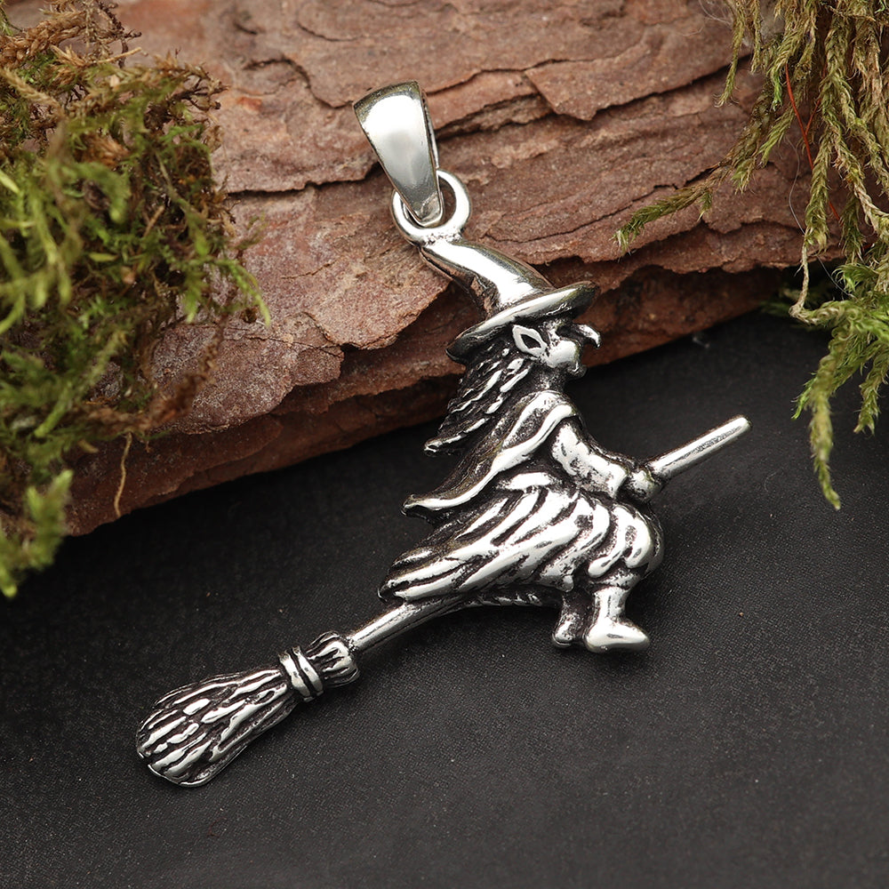 Hexe Silber Schmuckanhänger  Kettenanhänger 925 Sterlingsilber