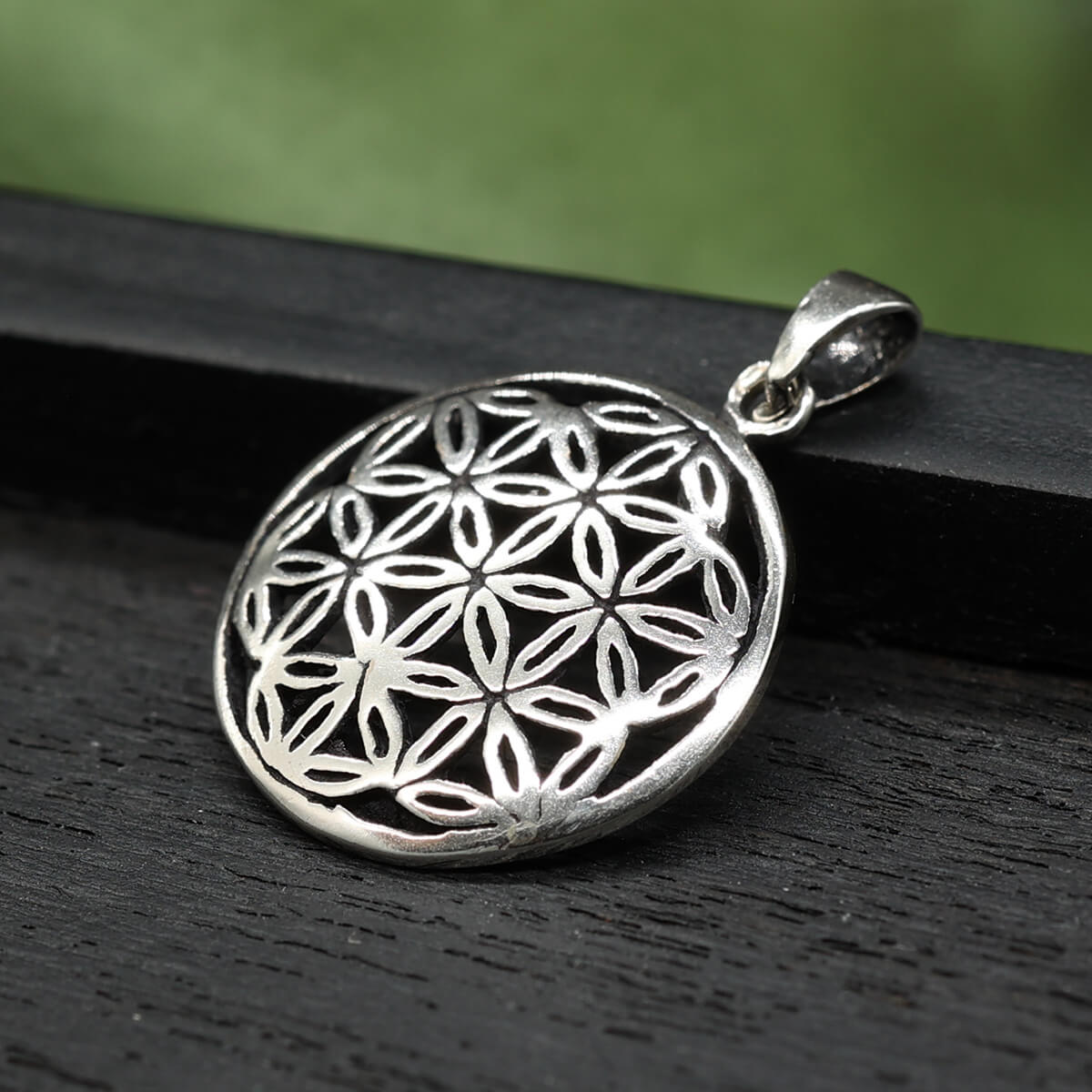 Flower of Life jewelry pendant for necklace, 925 silver