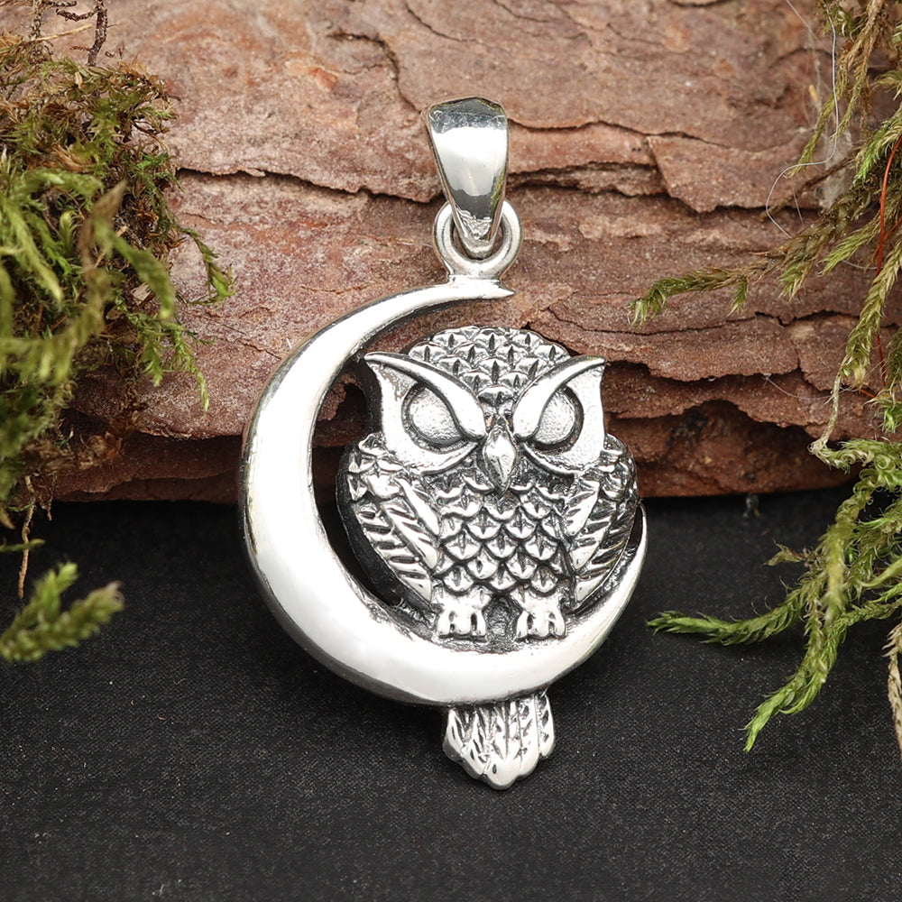 Eule Silber Kettenanhänger 925 Schmuckanhänger Kette 