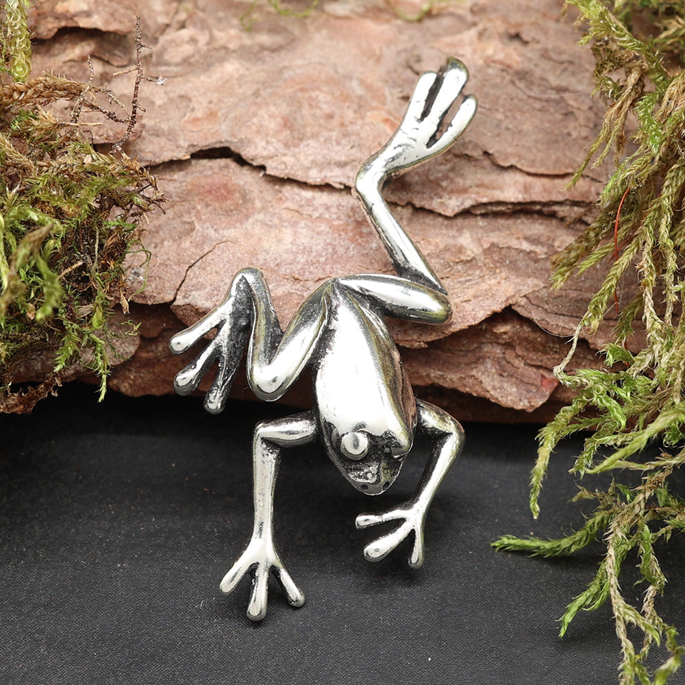 Frosch Silber Kettenanhänger 925 Schmuckanhänger Kette 