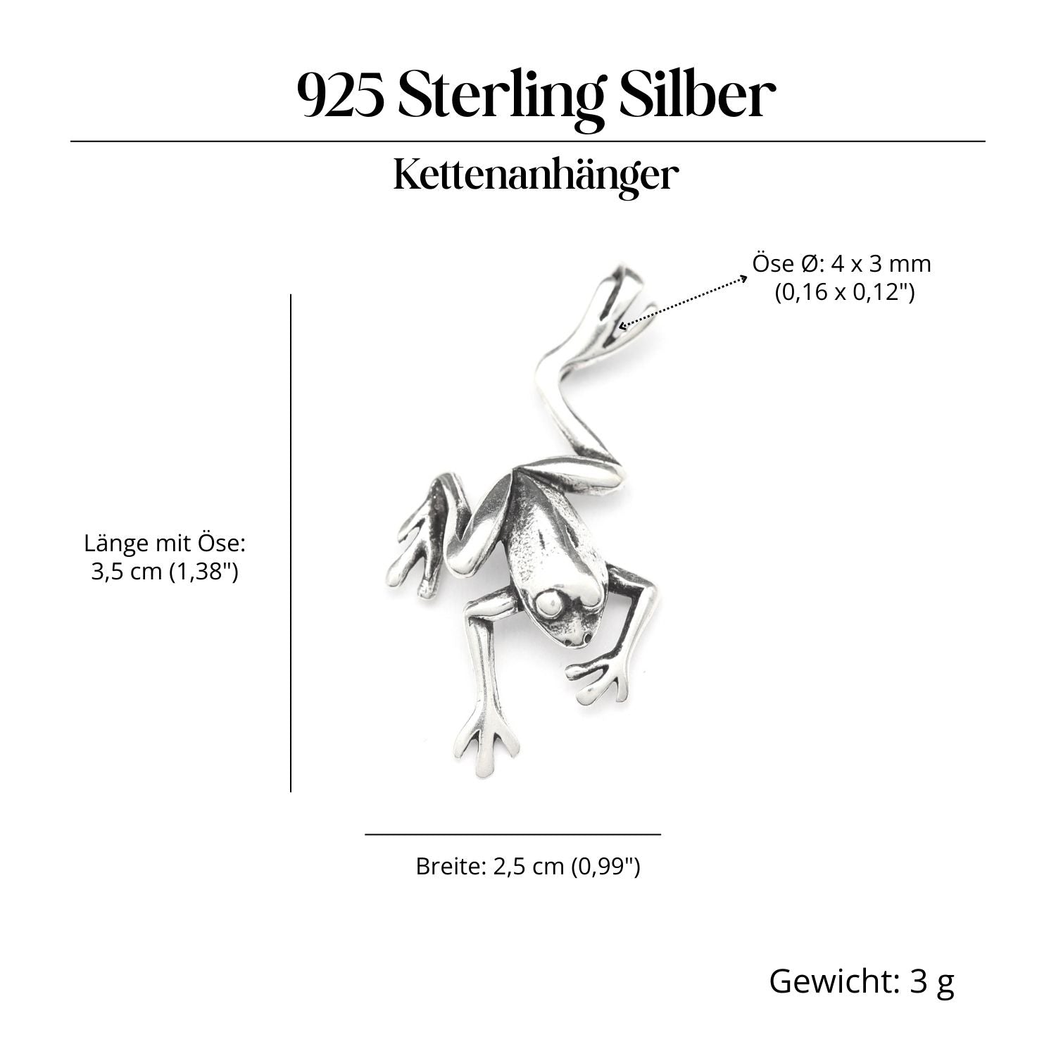 Frosch Schmuck Anhänger Silber Kettenanhänger 925/000