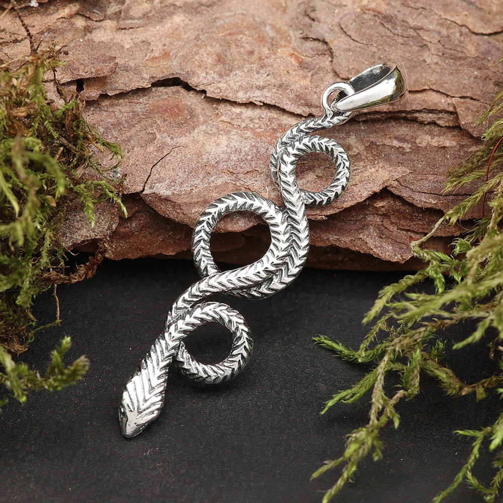Schlange Silberanhänger Sterlingsilber feiner Schmuck Anhänger 925 Silber 