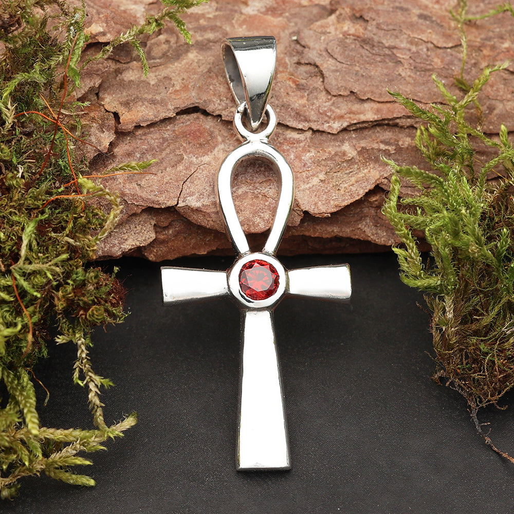 Ankh Silberanhänger Schmuck Kette Anhänger Zirkonia ägyptisch