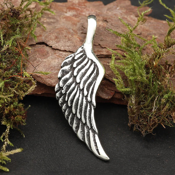 Engelsflügel Doppelt Anhänger Für Kette Echt Silber 36 Mm X 18 Mm VII
