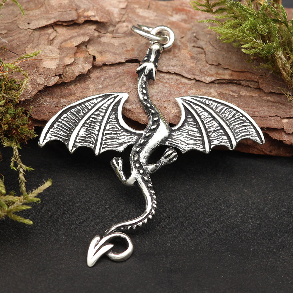 Drache filigraner Schmuckanhänger Silber Kettenschmuck Anhänger