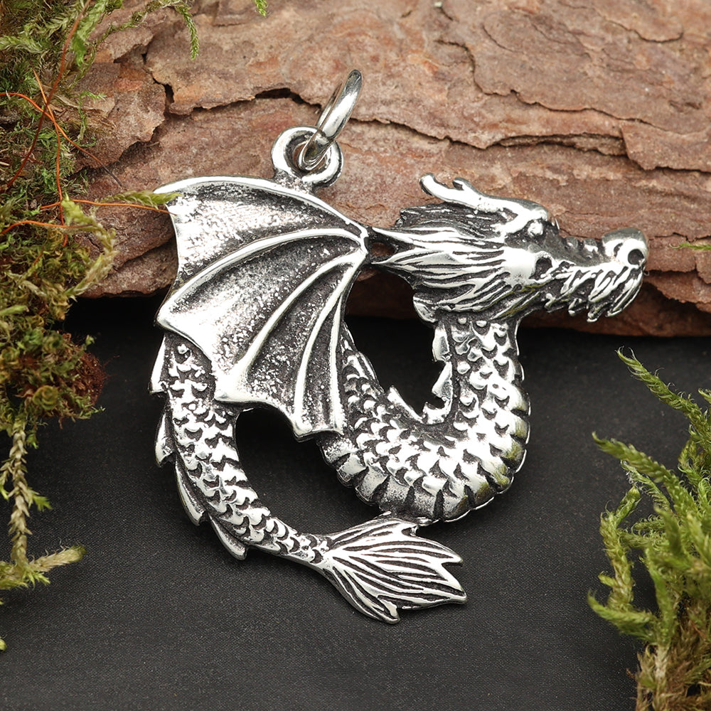 Drache Fuchor Ketten Anhänger Silber 925 Schmuckanhänger