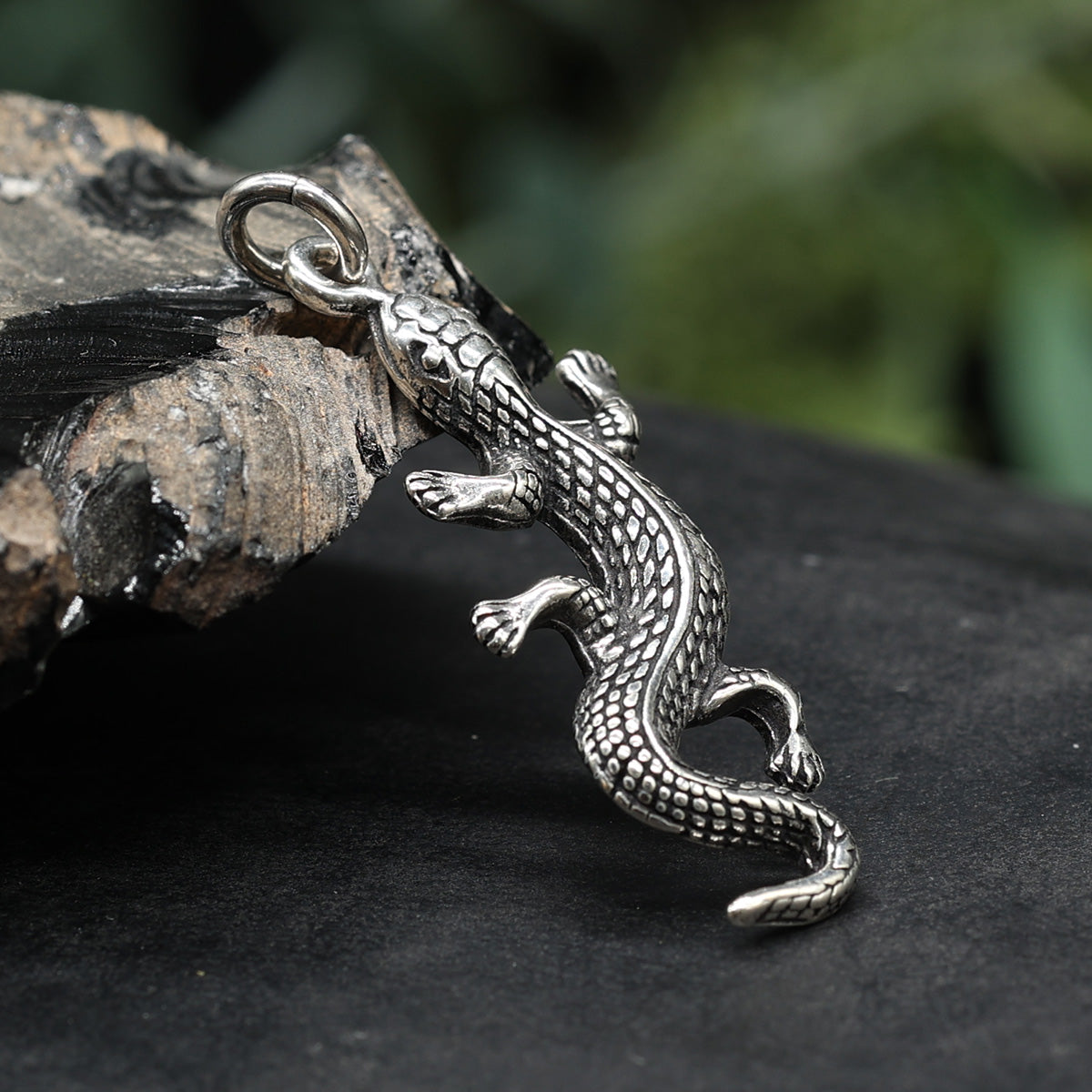 Gecko Kettenanhänger Silberschmuck 925 Silber Anhänger
