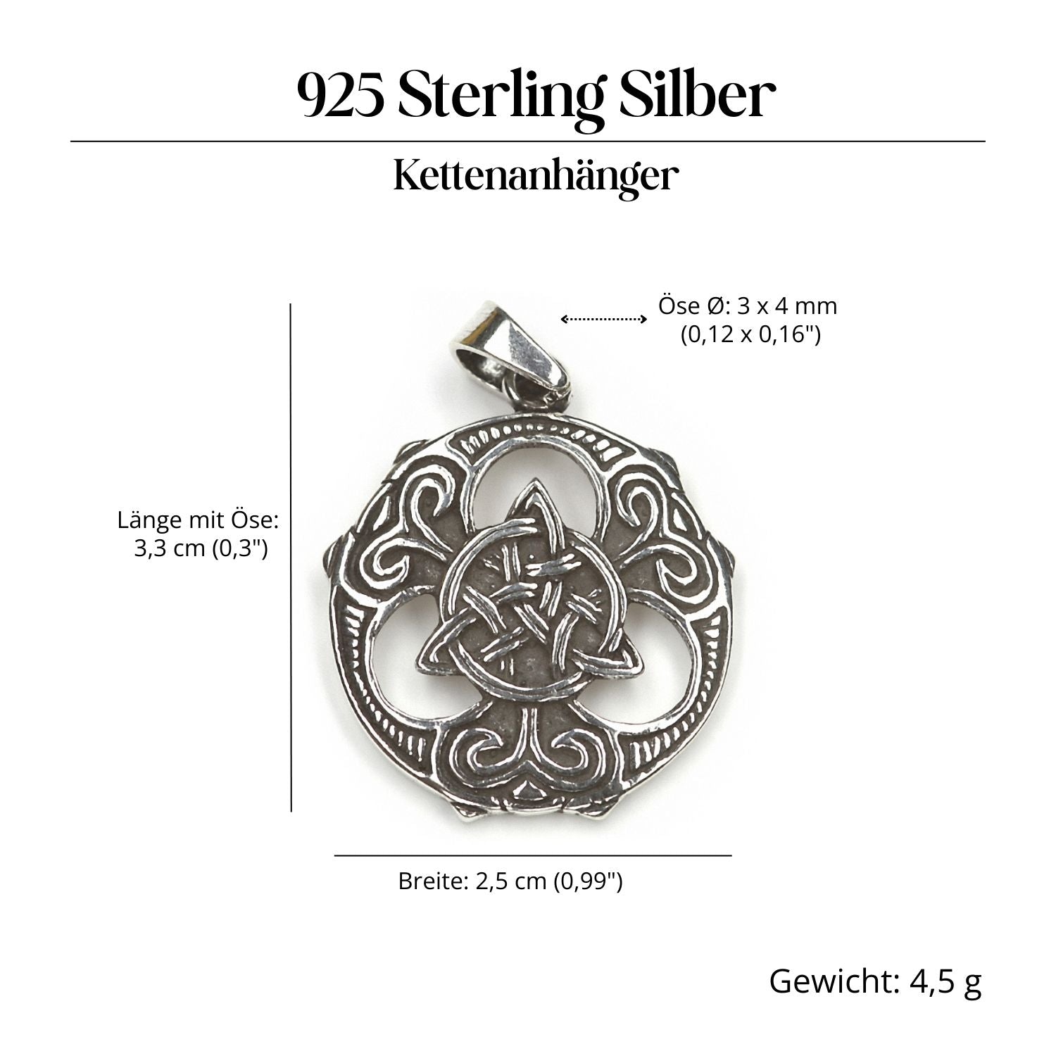 Kelten Silberanhänger 925 Silber Schmuck Amulett für Halskette
