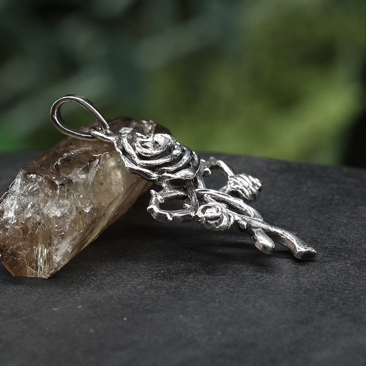 Rose Kettenanhänger Silberschmuck 925 Silber Anhänger Gothic