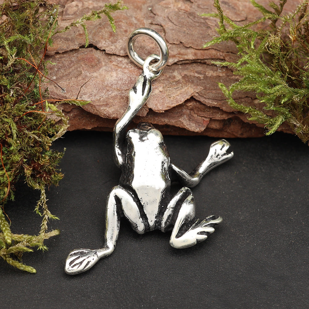 Frosch  silberner Anhänger für Ketten  925 Silber