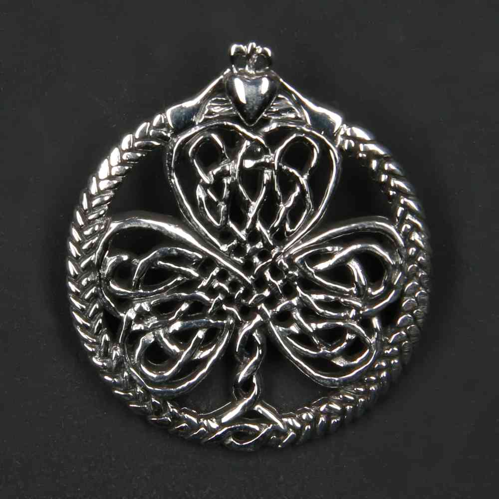 Irischer Silber Anhänger 925er Kettenanhänger Shamrock