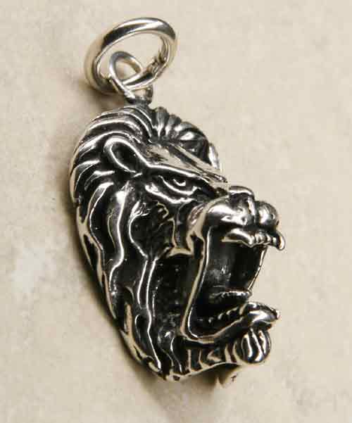 Schmuck Löwenkopf Silber Anhänger
