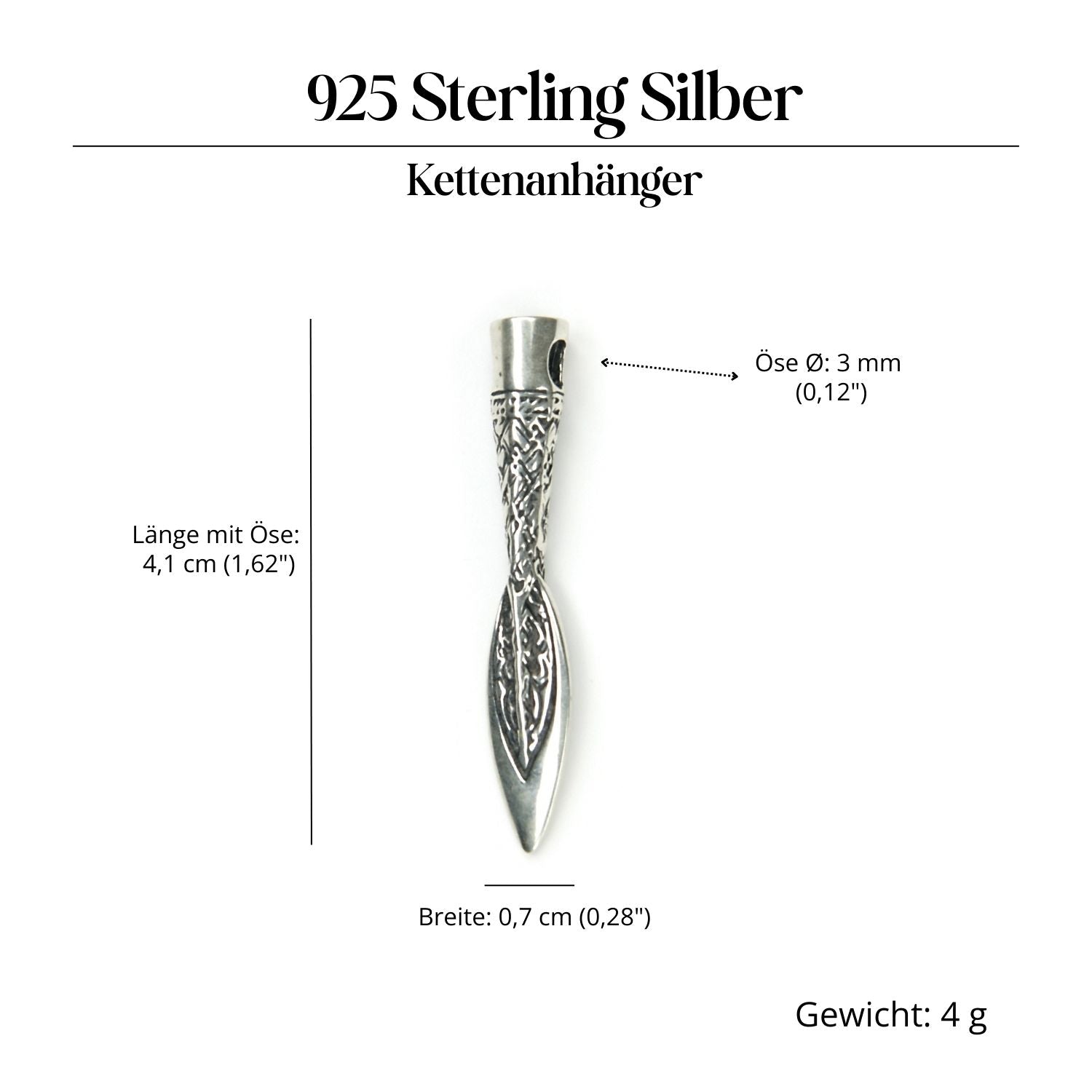 Speerspitze Schmuck Anhänger 925 Silber Kettenanhänger