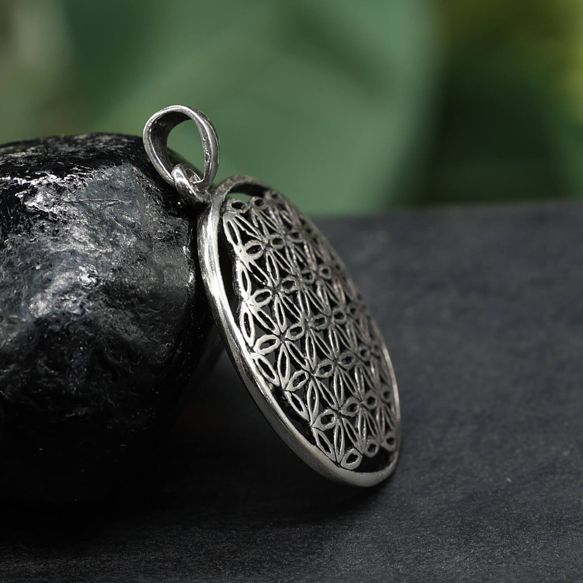 Blume des Lebens Silberschmuck Kettenanhänger 925 Silber