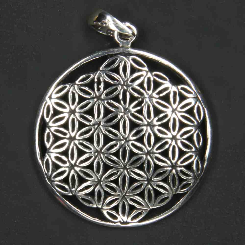 Blume des Lebens 925 Silber Anhänger Esoterik  Meditation Kettenanhänger