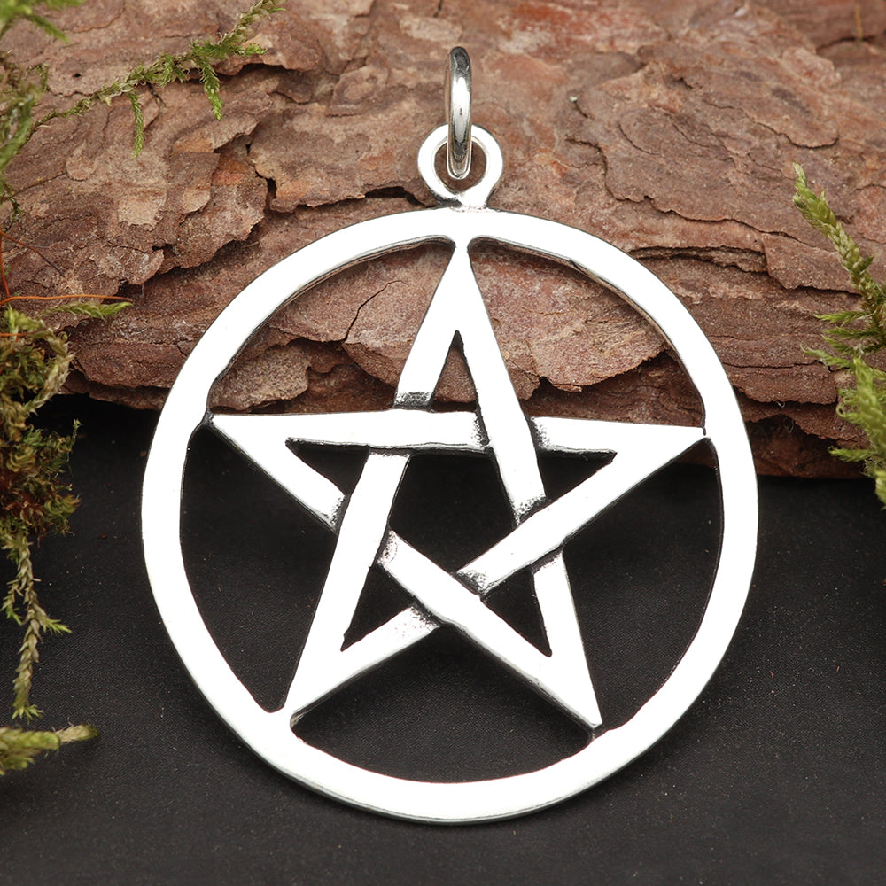 Pentagramm Silber Kettenanhänger 925 Sterling Silberschmuck