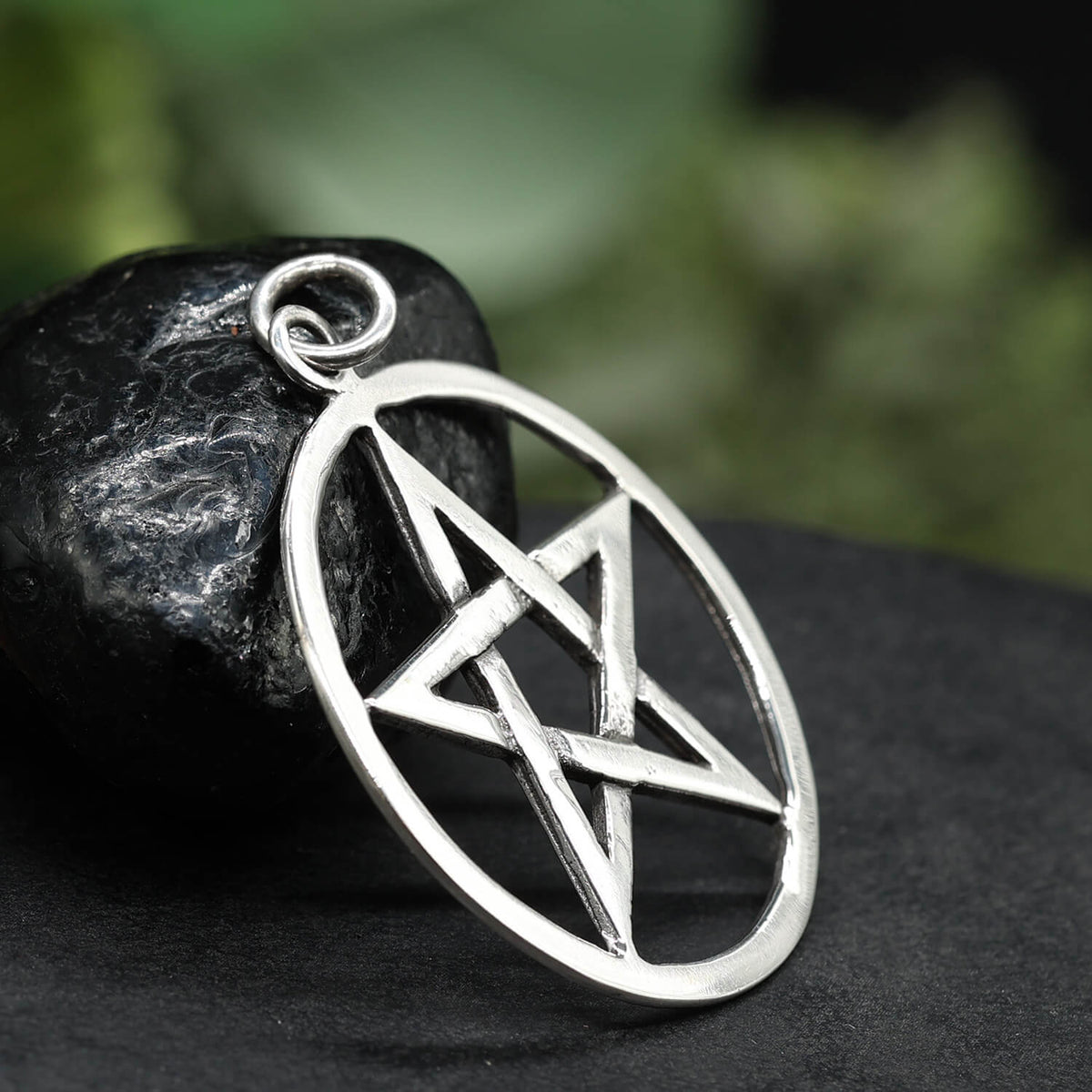 Pentagramm Silberschmuck feiner Anhänger an Kette Silber