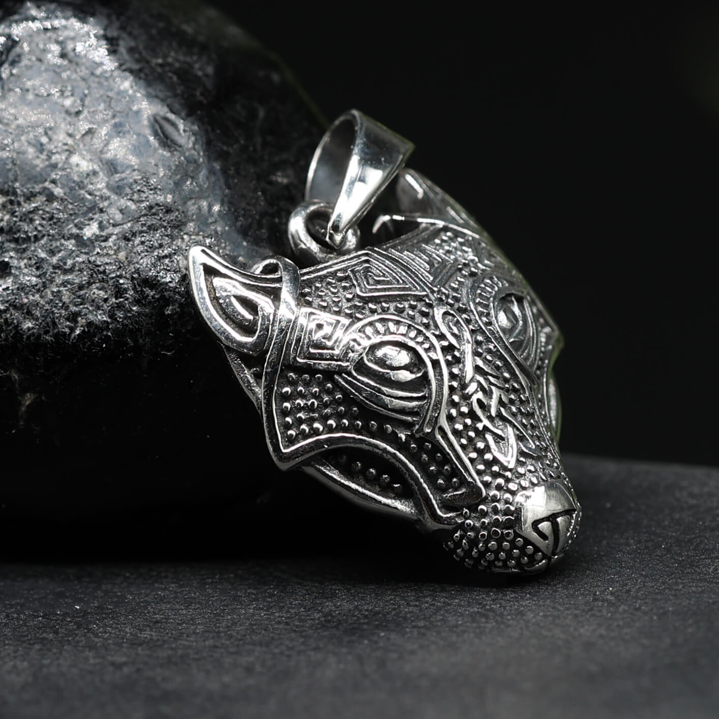 Fenrir Wolf Anhänger mystischer Fenris Kettenanhänger 925 Silber